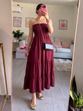 Strapless Smocked Maxi Dress