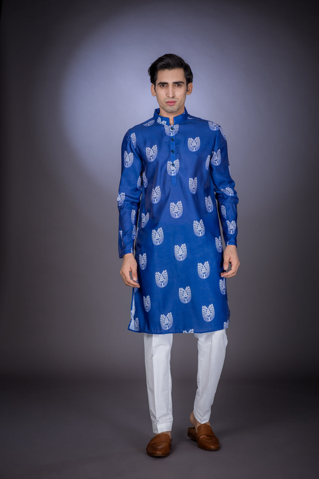 Royal Peacock - Silk Kurta