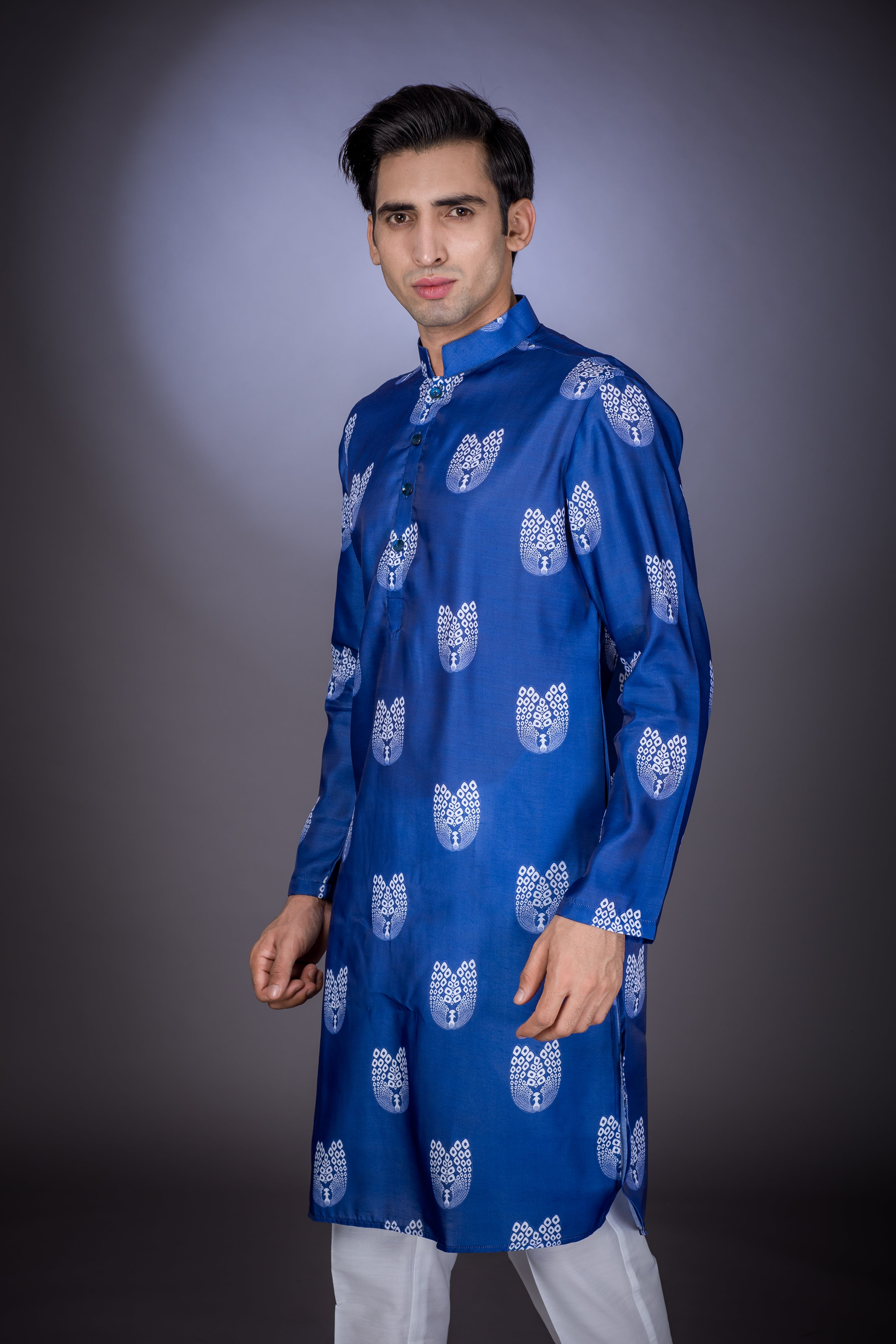 Royal Peacock - Silk Kurta