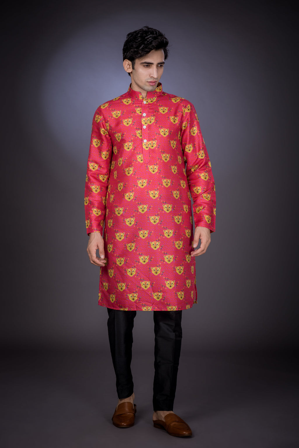 The Pink Leopard - Silk Kurta