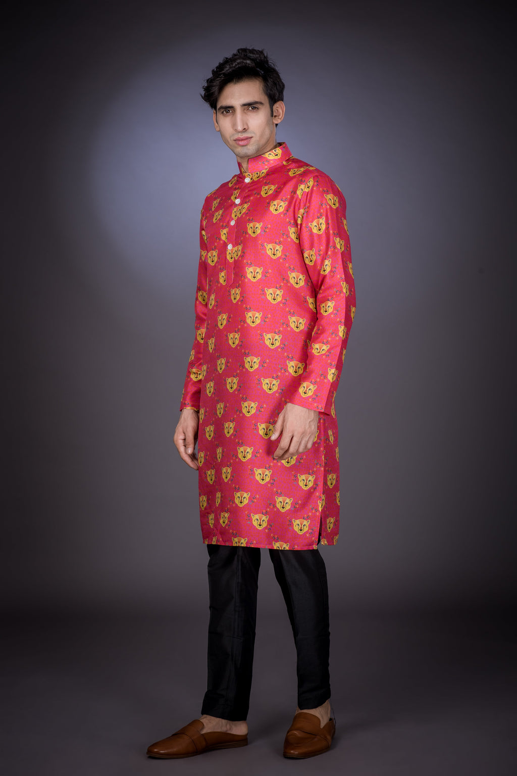 The Pink Leopard - Silk Kurta