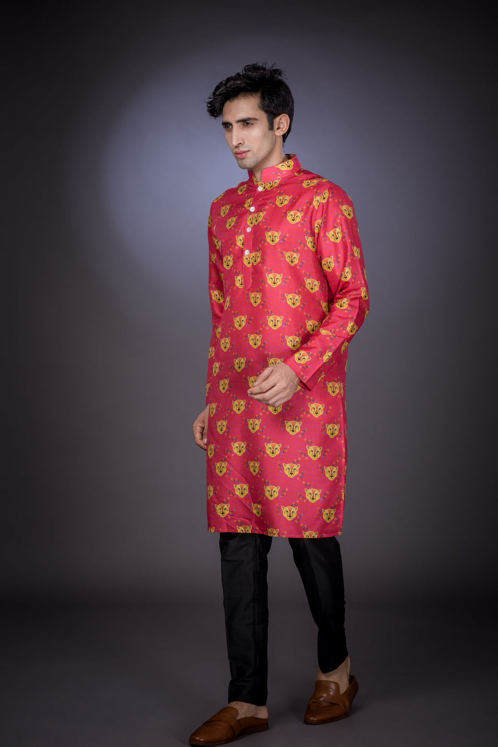 The Pink Leopard - Silk Kurta