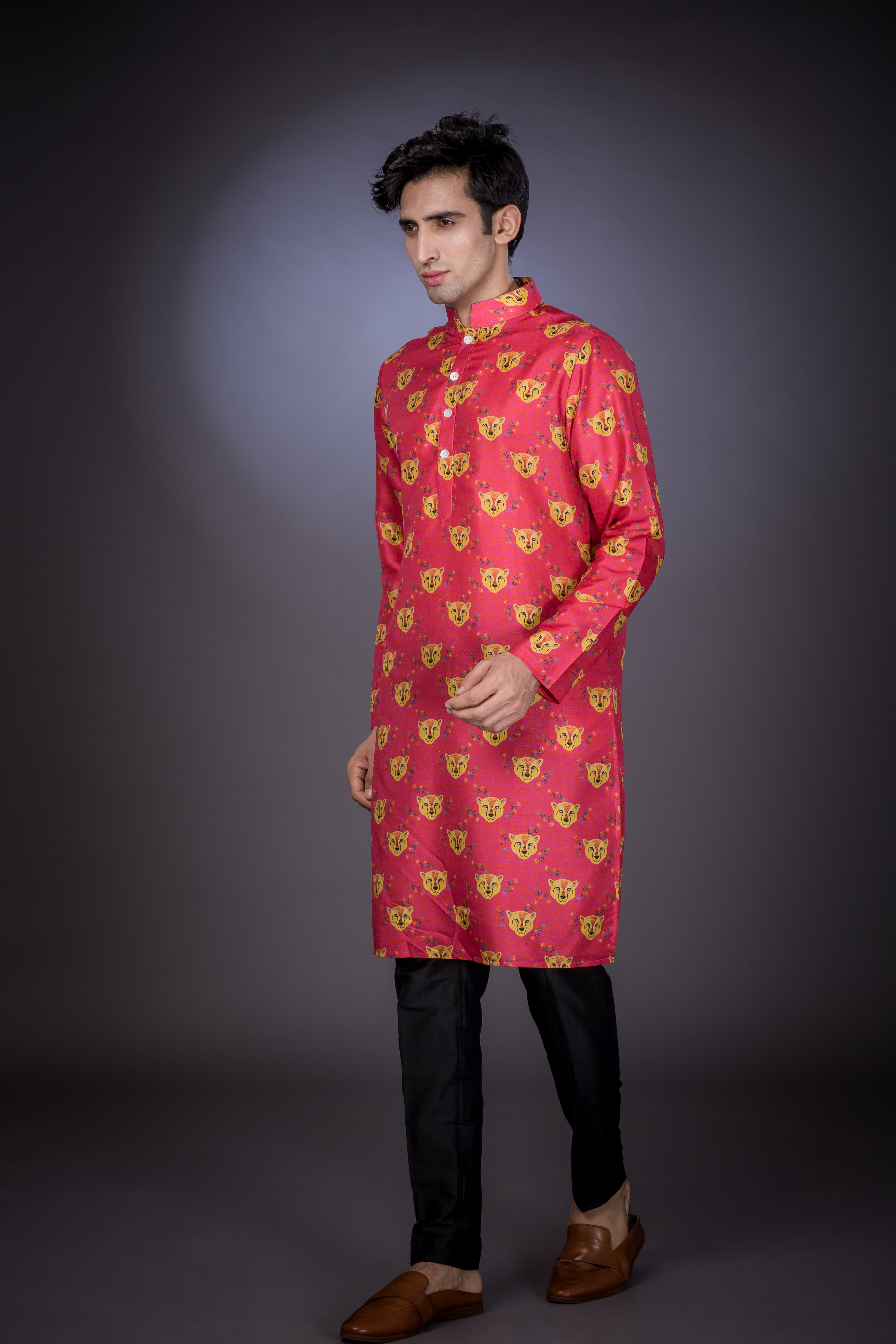 The Pink Leopard - Silk Kurta