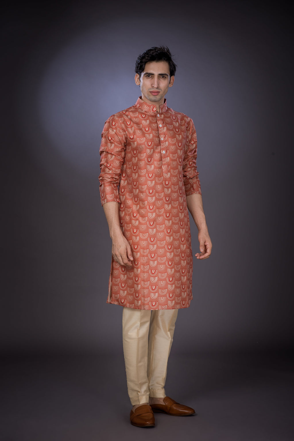 Rust Rainbow - Silk Kurta
