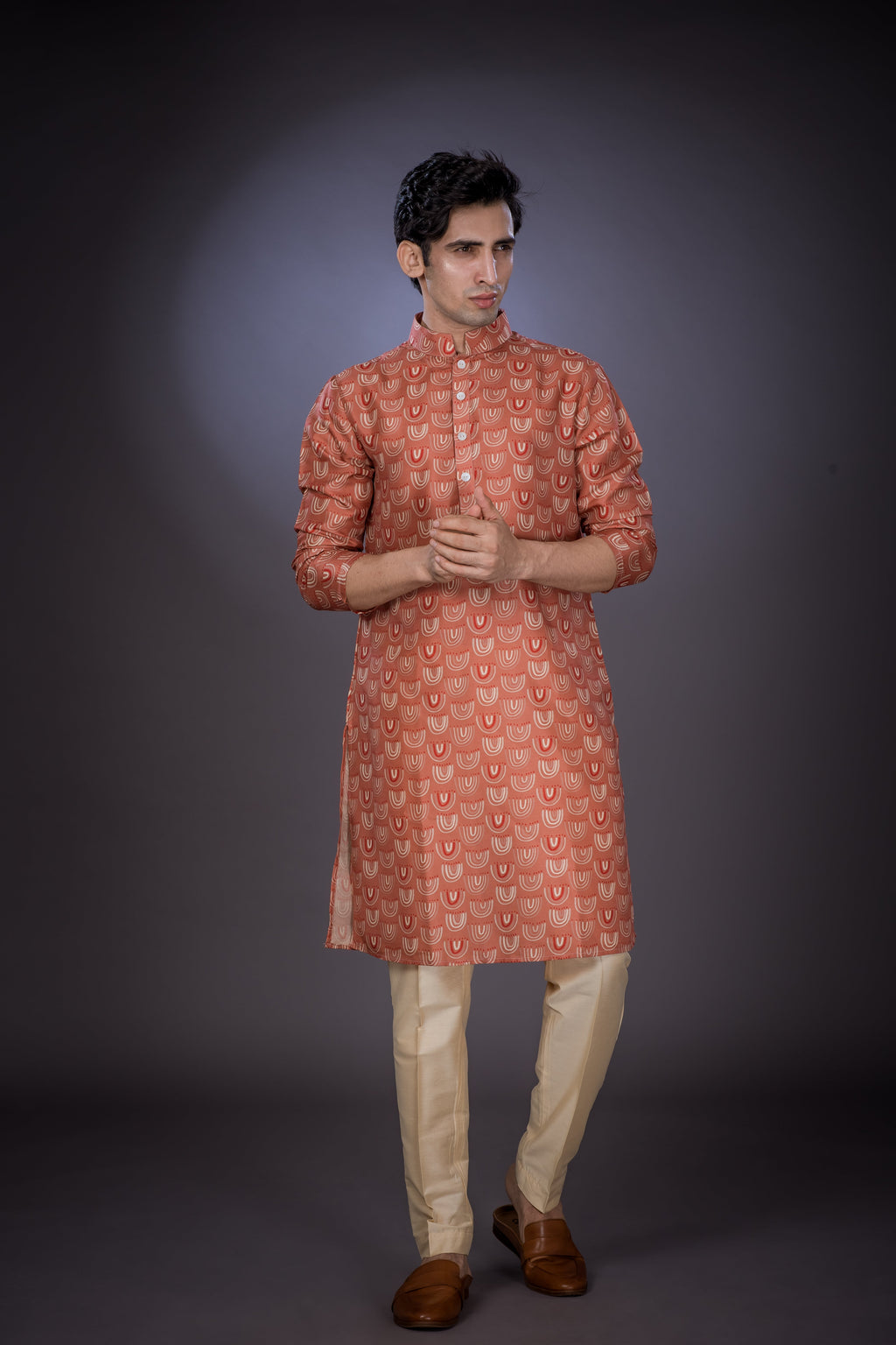 Rust Rainbow - Silk Kurta