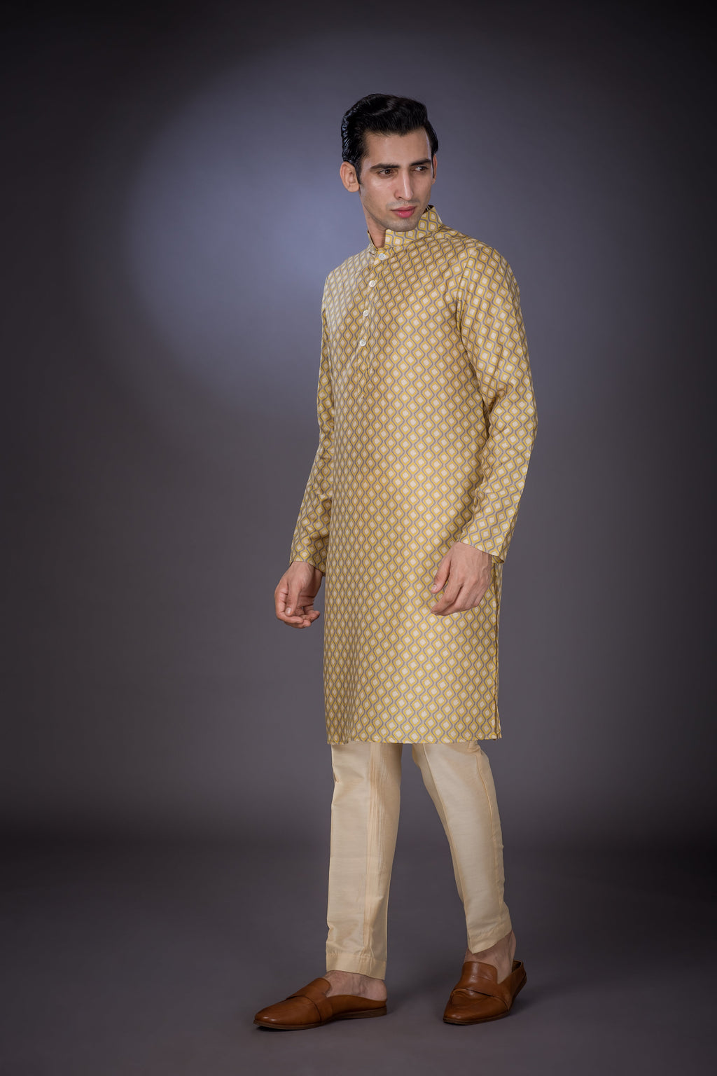 Grey Sunset- Silk Kurta