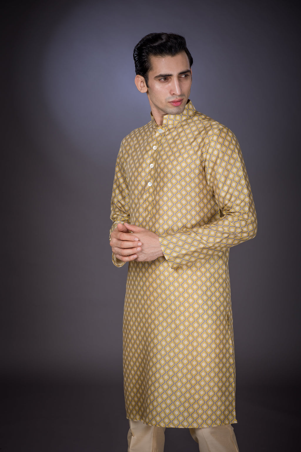 Grey Sunset- Silk Kurta