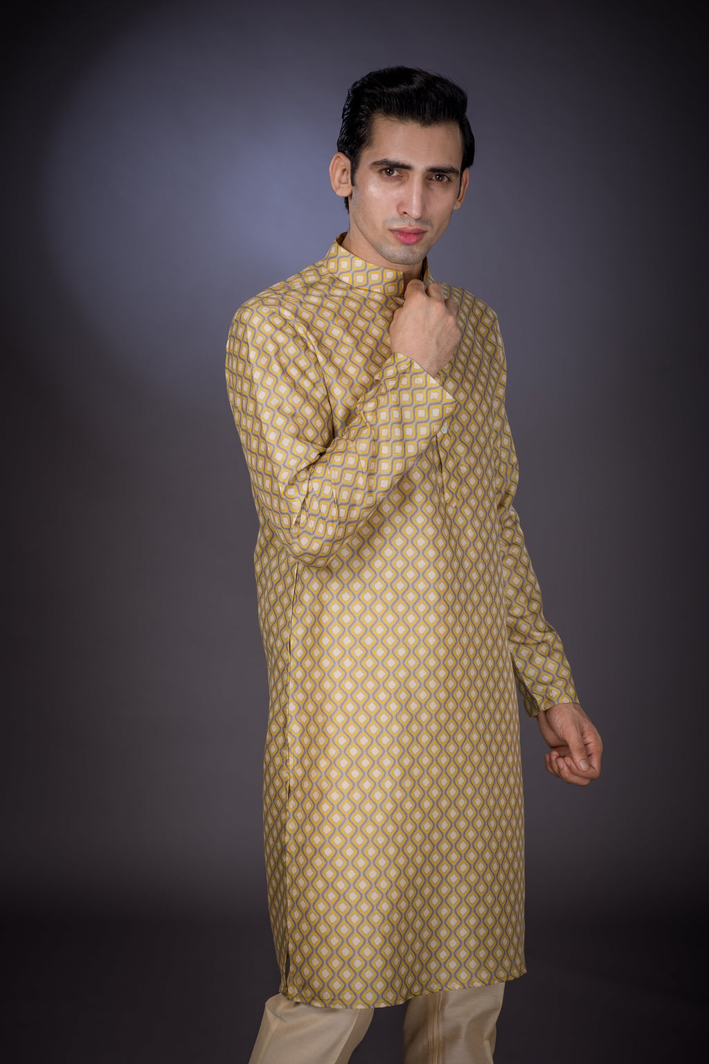 Grey Sunset- Silk Kurta