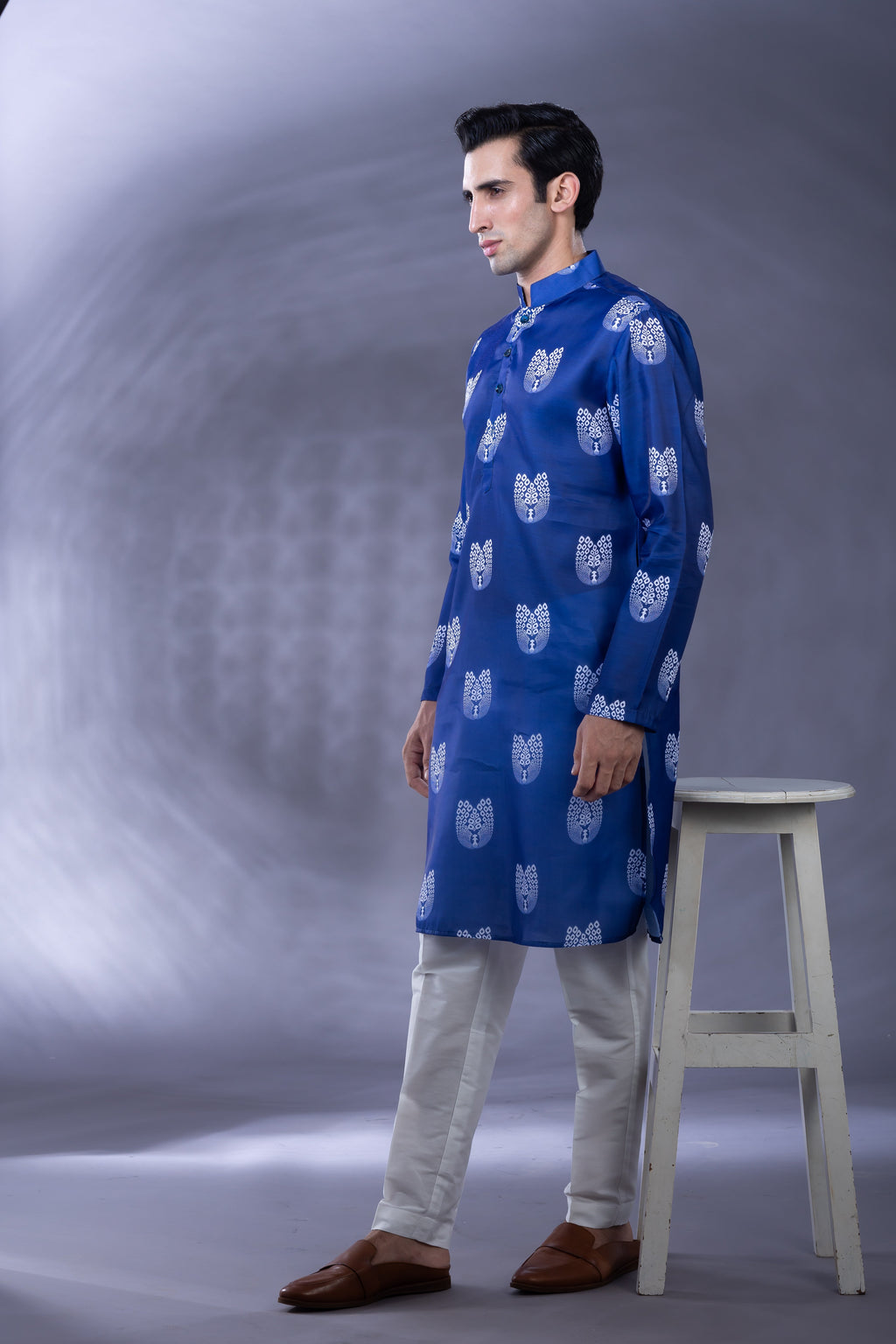 Royal Peacock - Silk Kurta