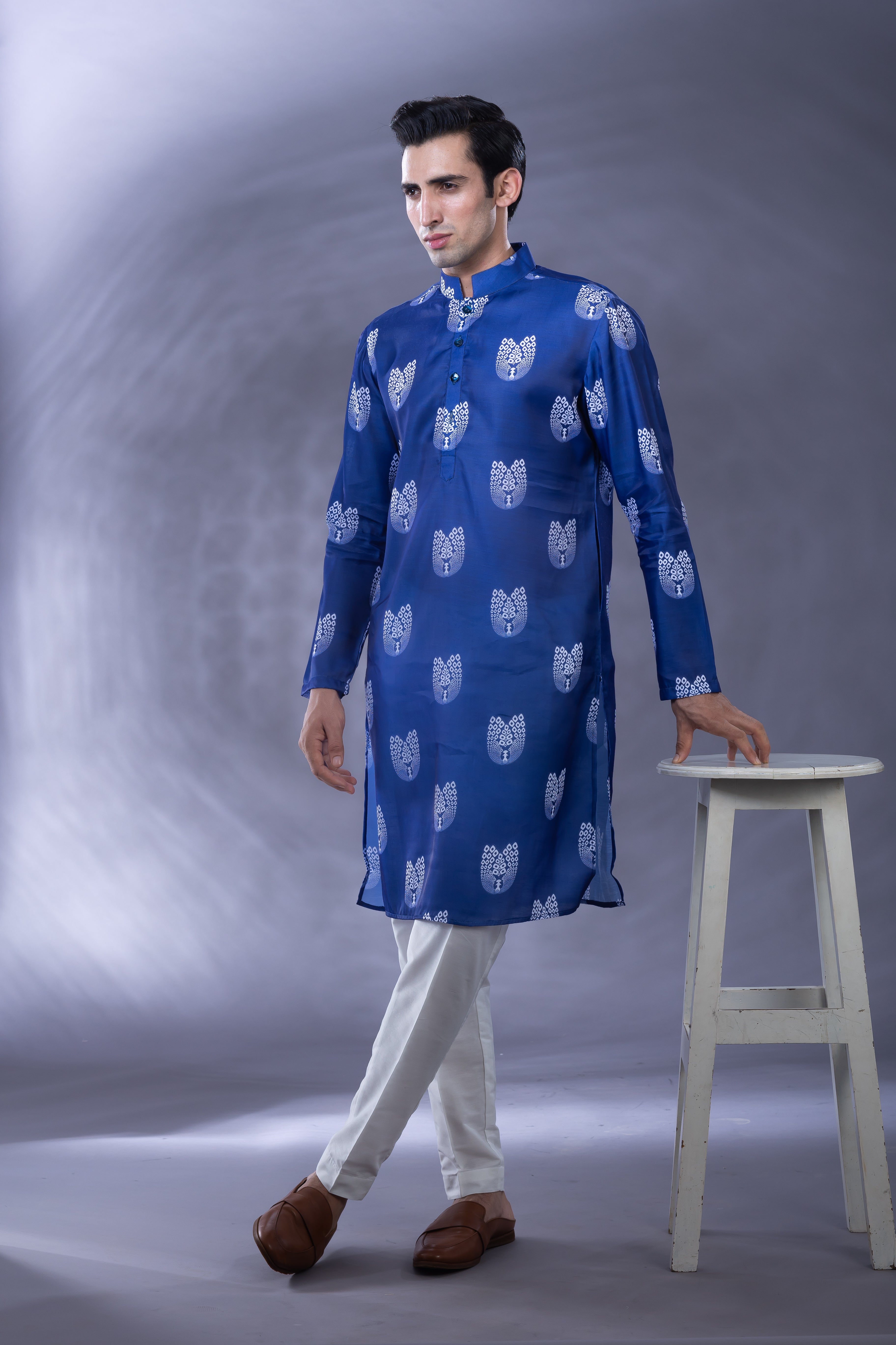 Royal Peacock - Silk Kurta