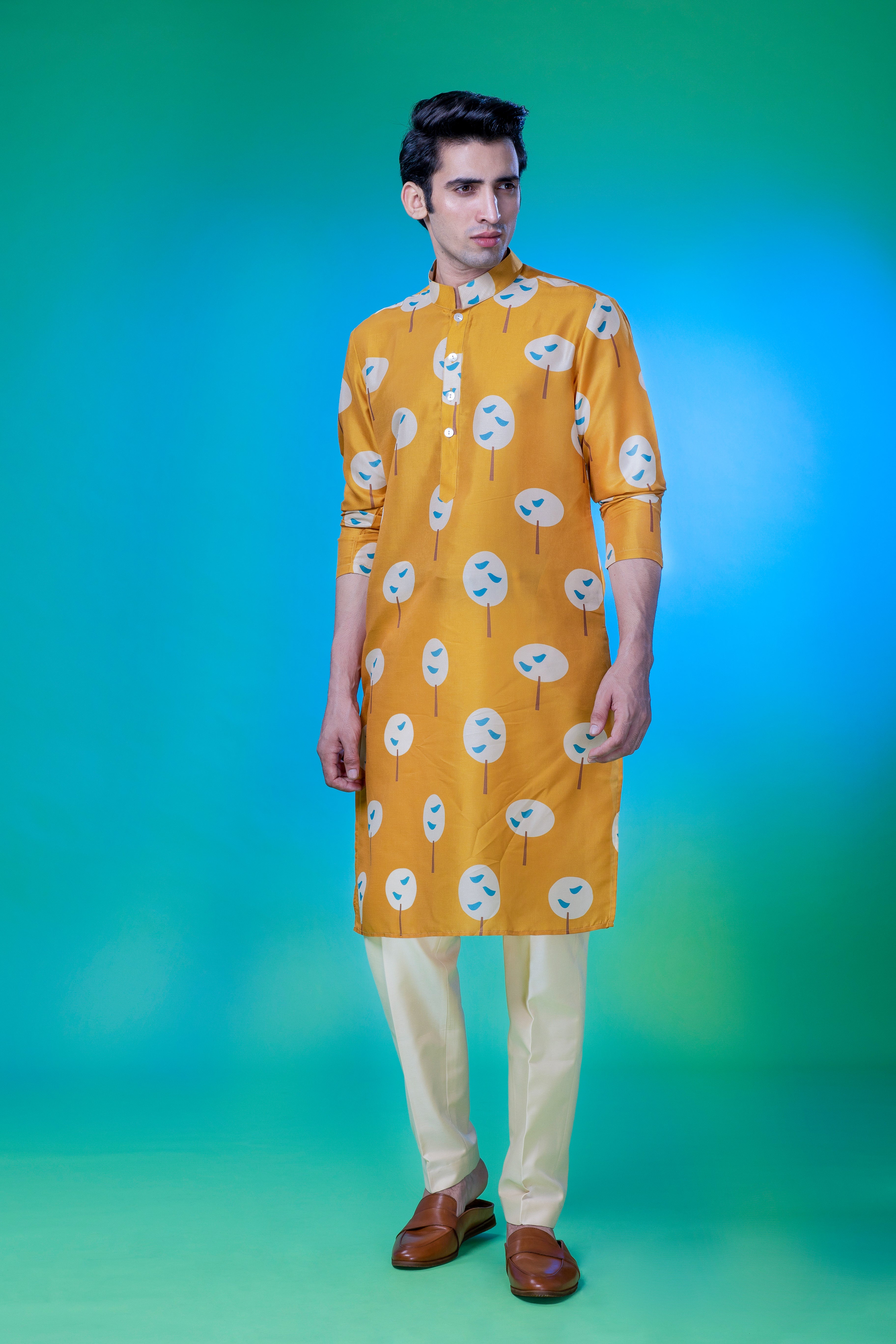 Summer Tree  -  Silk Kurta