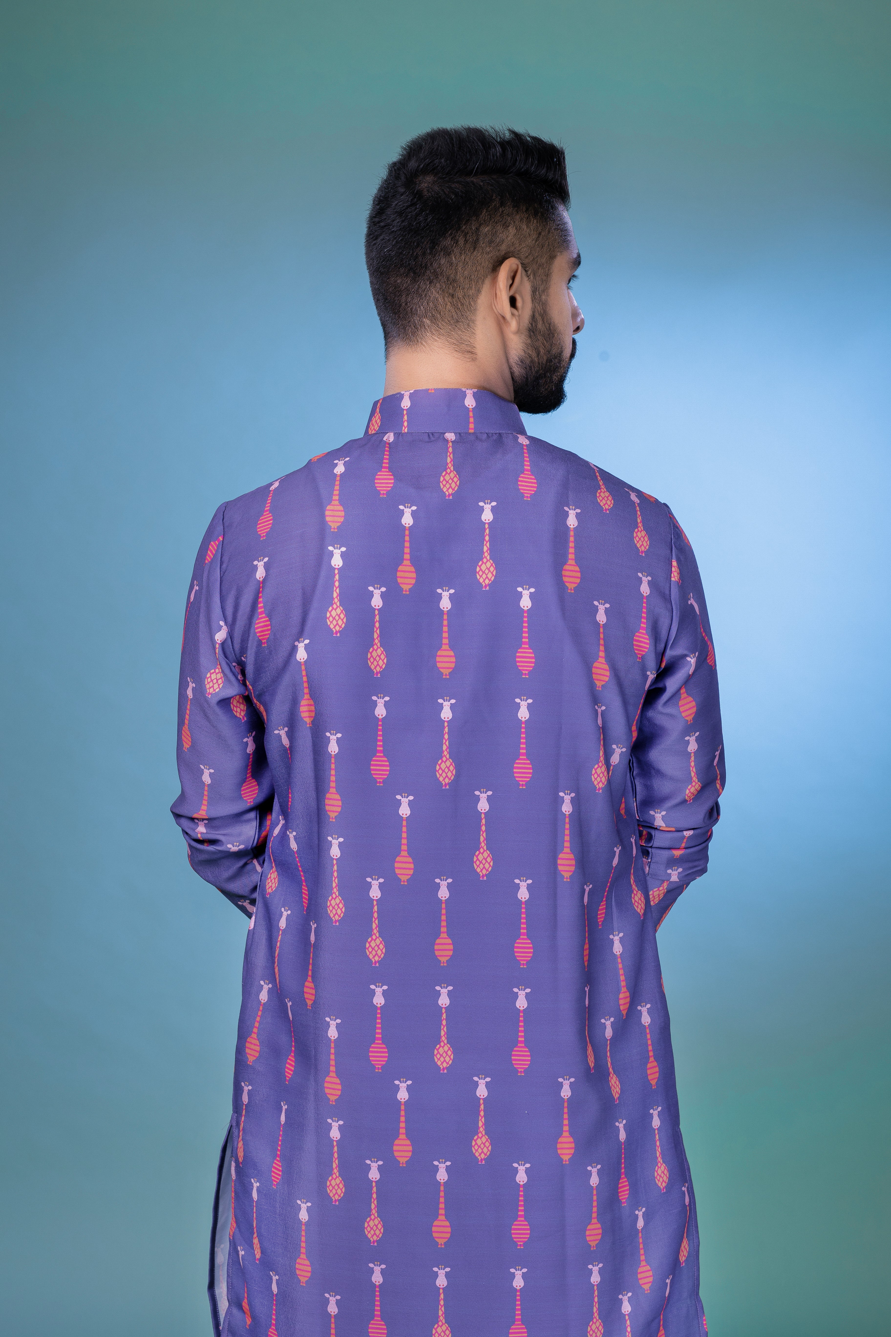 Purple Safari - Silk Kurta