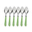 Stainless steel spoons set for dining with ergonomic grip handles.