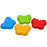 Pack of 4 butterfly-shaped silicone baking cups, safe for microwave and oven use.