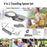 Multi-functional folding cutlery set in stainless steel, ideal for camping and travel