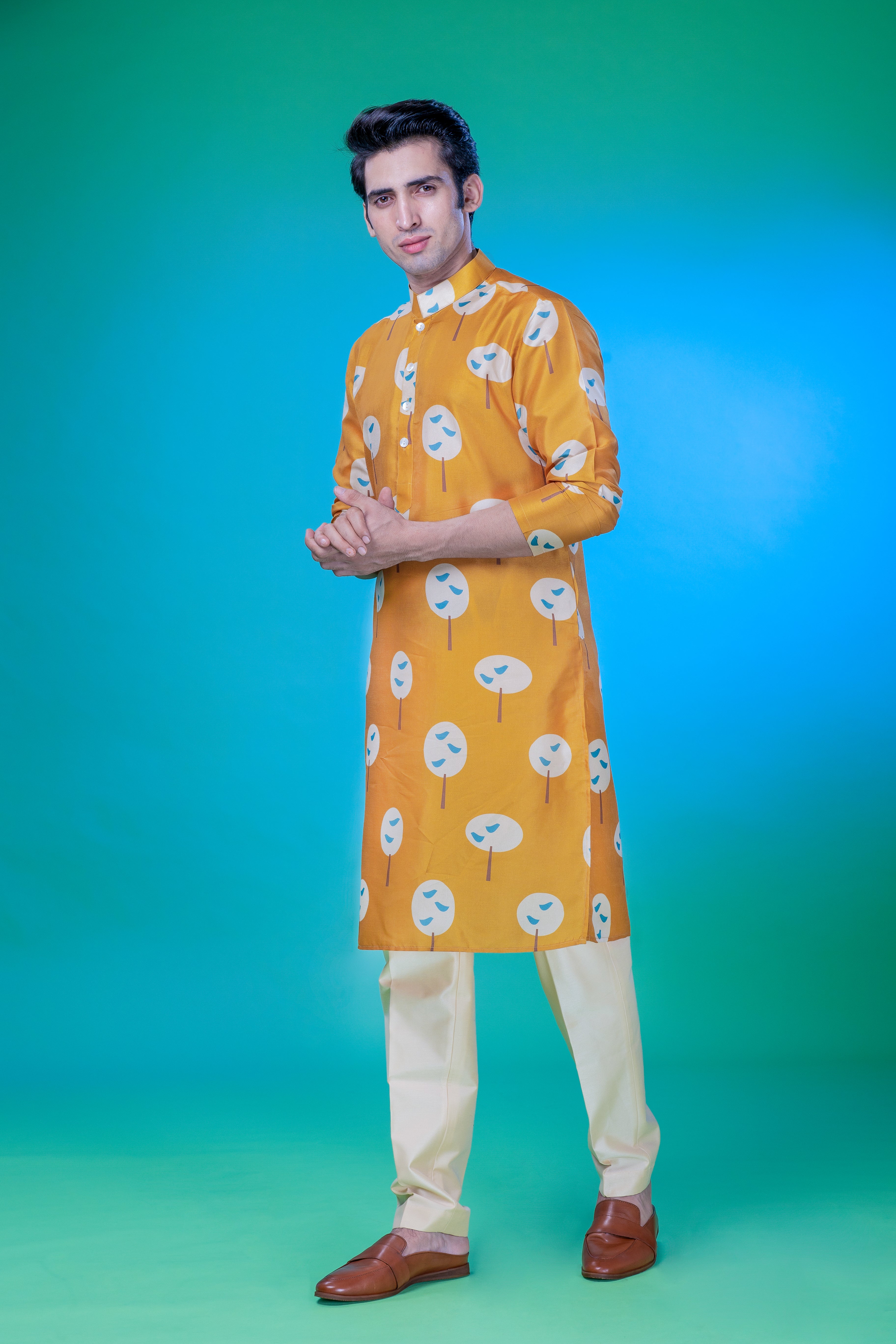 Summer Tree  -  Silk Kurta