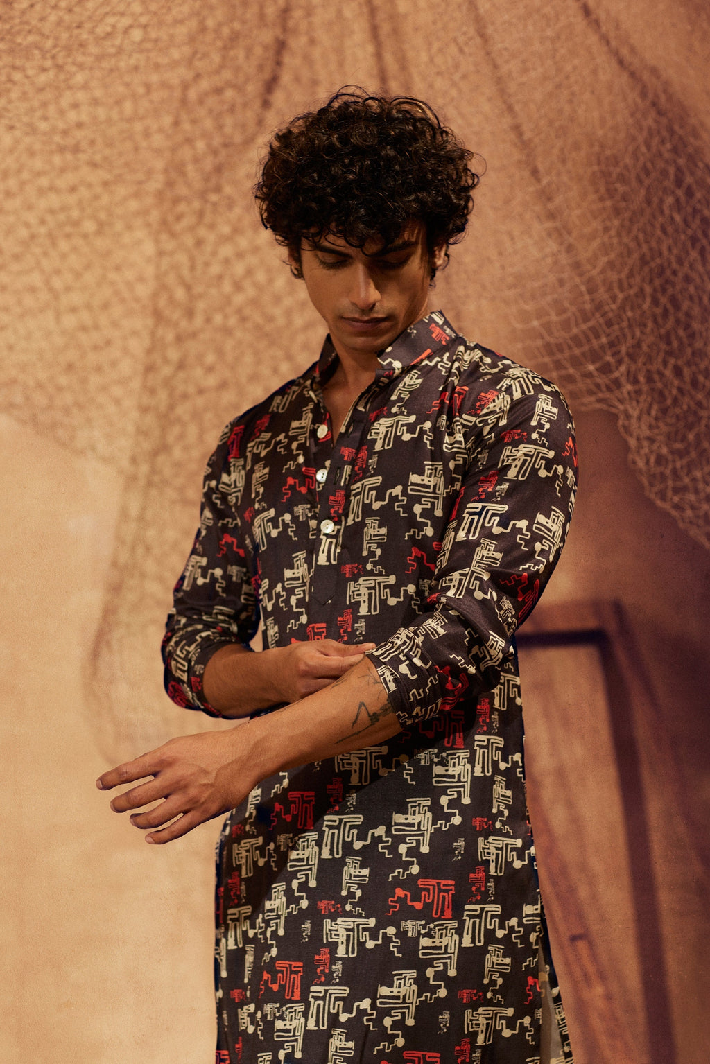 Black Night - Silk Kurta