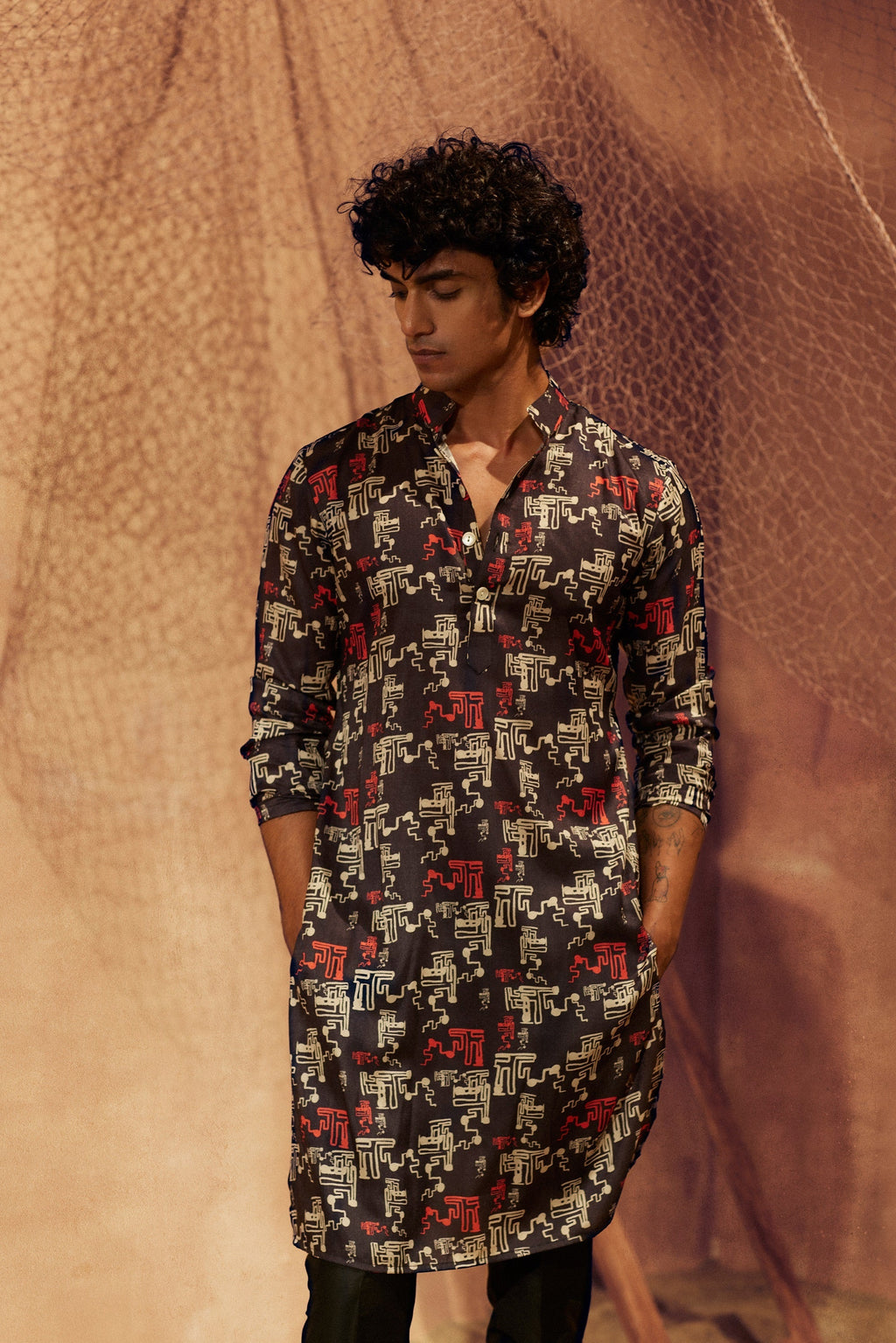 Black Night - Silk Kurta
