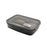 Durable stainless steel lunch box with 4 compartments and black lid