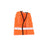 High-visibility orange safety jacket for construction use