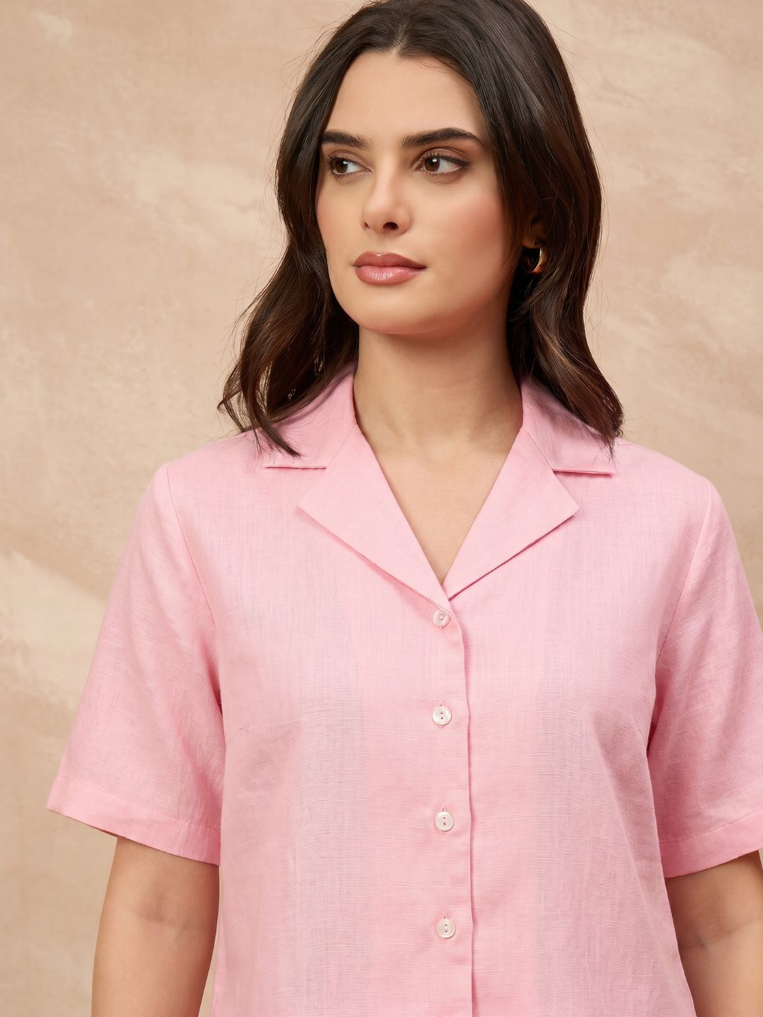 Pure Linen Half Sleeve Shirt & Shorts Set