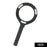 Magnifying glass with SKU code and LED lights.