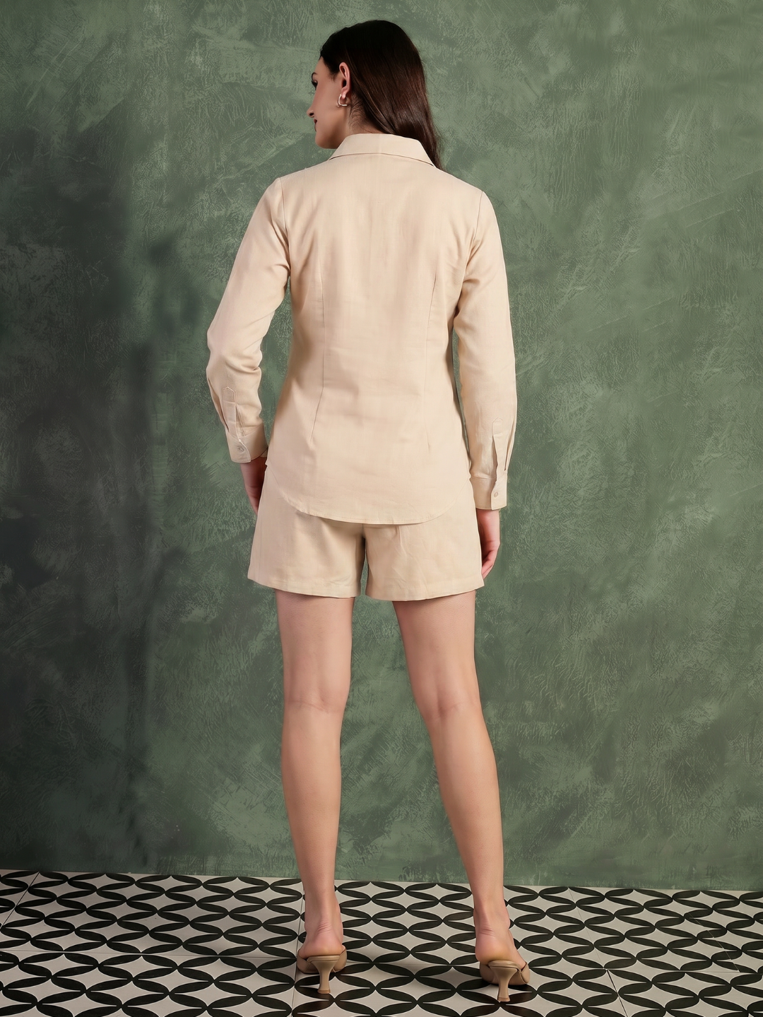 Pure Linen Shirt & Shorts Set