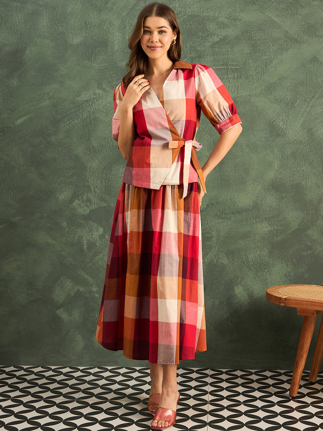 Pure Cotton Wrap-Tie Co-ord Set (with Lining)