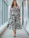 Cotton Cape Sleeves Midi Dress