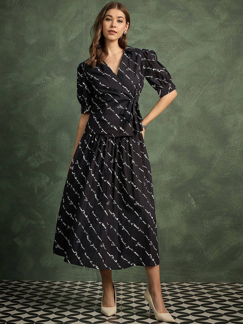 Pure Cotton Wrap-Tie Co-ord Set (with Lining)