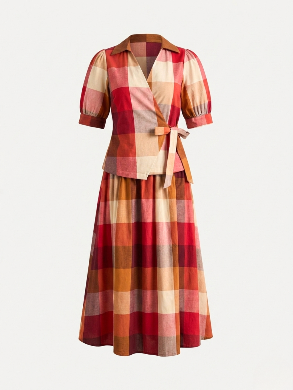 Pure Cotton Wrap-Tie Co-ord Set (with Lining)