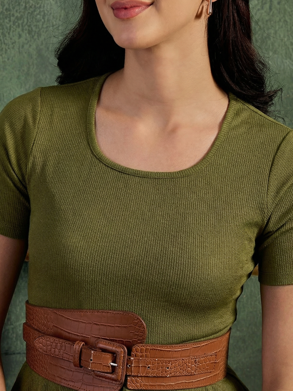 Stretchable Peplum Top & Pants Set