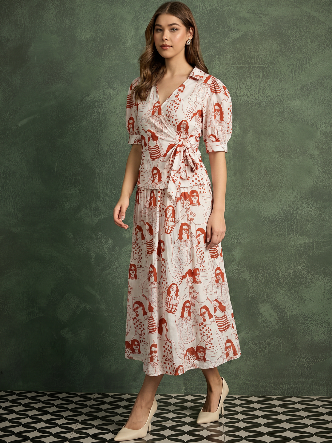 Pure Cotton Wrap-Tie Co-ord Set