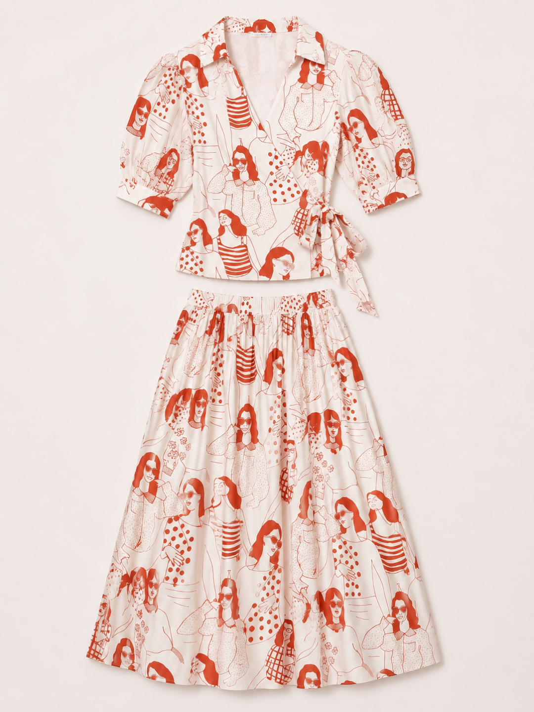 Pure Cotton Wrap-Tie Co-ord Set