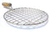 Stainless steel roaster and barbecue grill with wooden handle.
