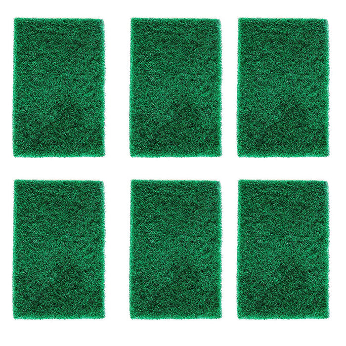 Aqua green sponge pads for cleaning, pack of 6 for kitchen use.