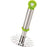 Ganesh potato masher, oval design, silver and plastic with plastic handle.
