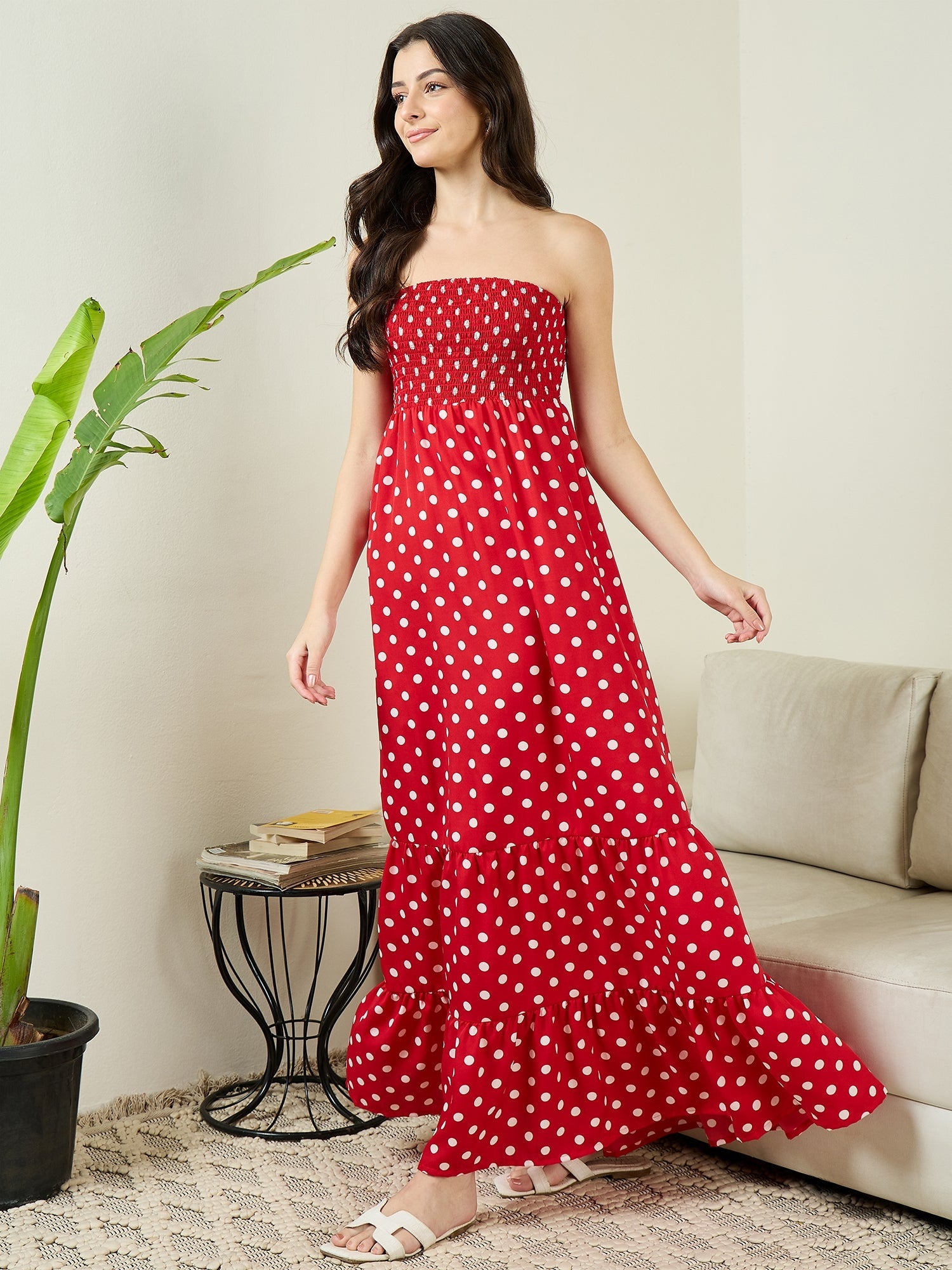 Strapless Smocked Maxi Dress