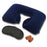 Air travel kit with pillow, ear buds, and eye mask.