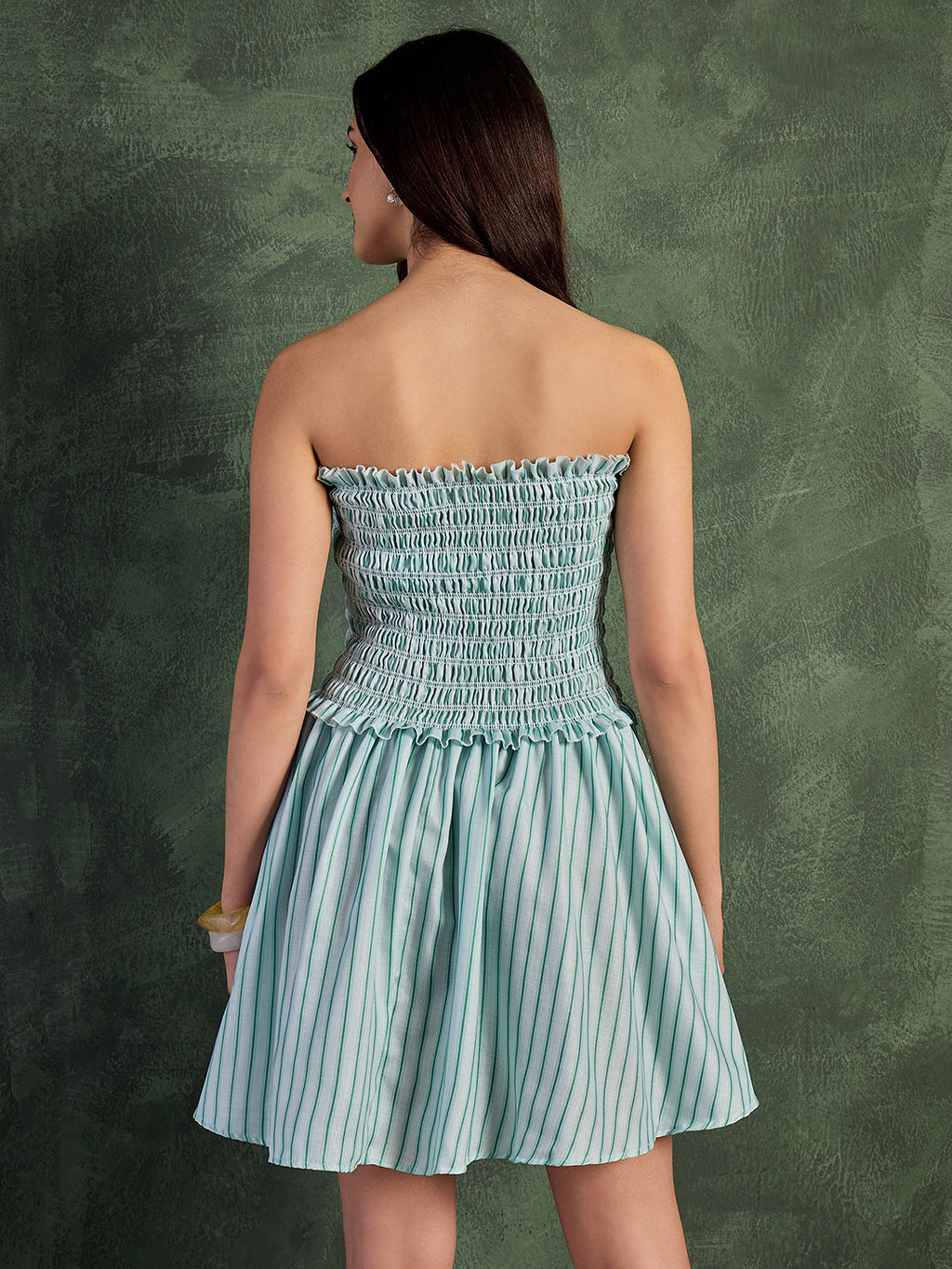 Pure Linen Strapless Mini Dress (with Lining)