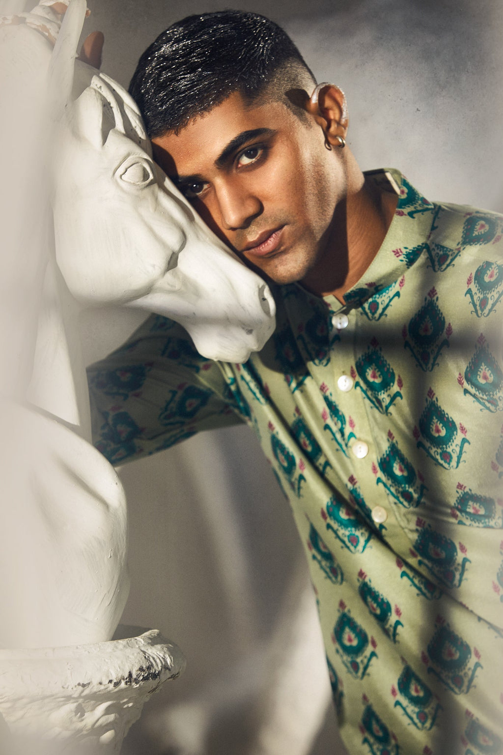 Leafy Emerald -Silk Kurta