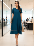 Pure Cotton A-Line Midi Dress