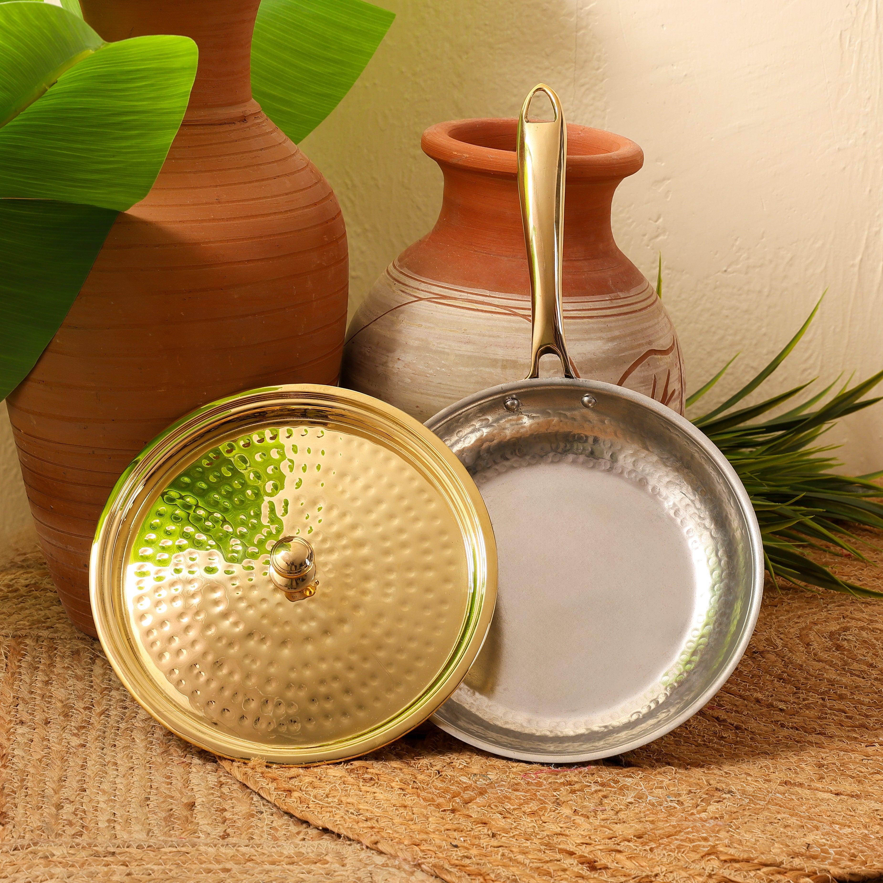 Brass Frypan with Lid | Naturally Non-Stick | Toxin-Free & Sustainable