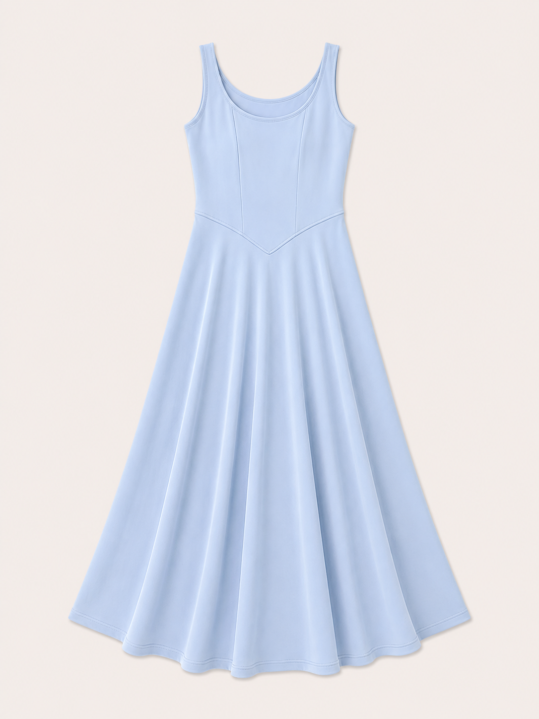 Stretchable Corset Fit & Flare Midi Dress