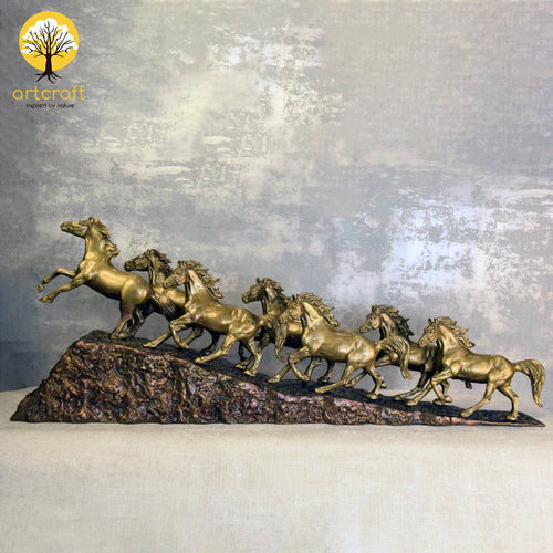 7 RUNNING HORSES TABLE DECOR - 100% MADE FROM BRASS