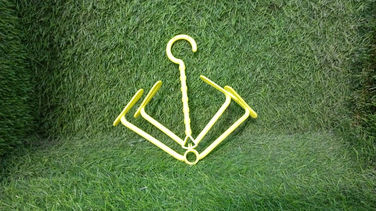 Hanging shoe rack with four rotating hooks, dual-use for drying shoes, windproof.