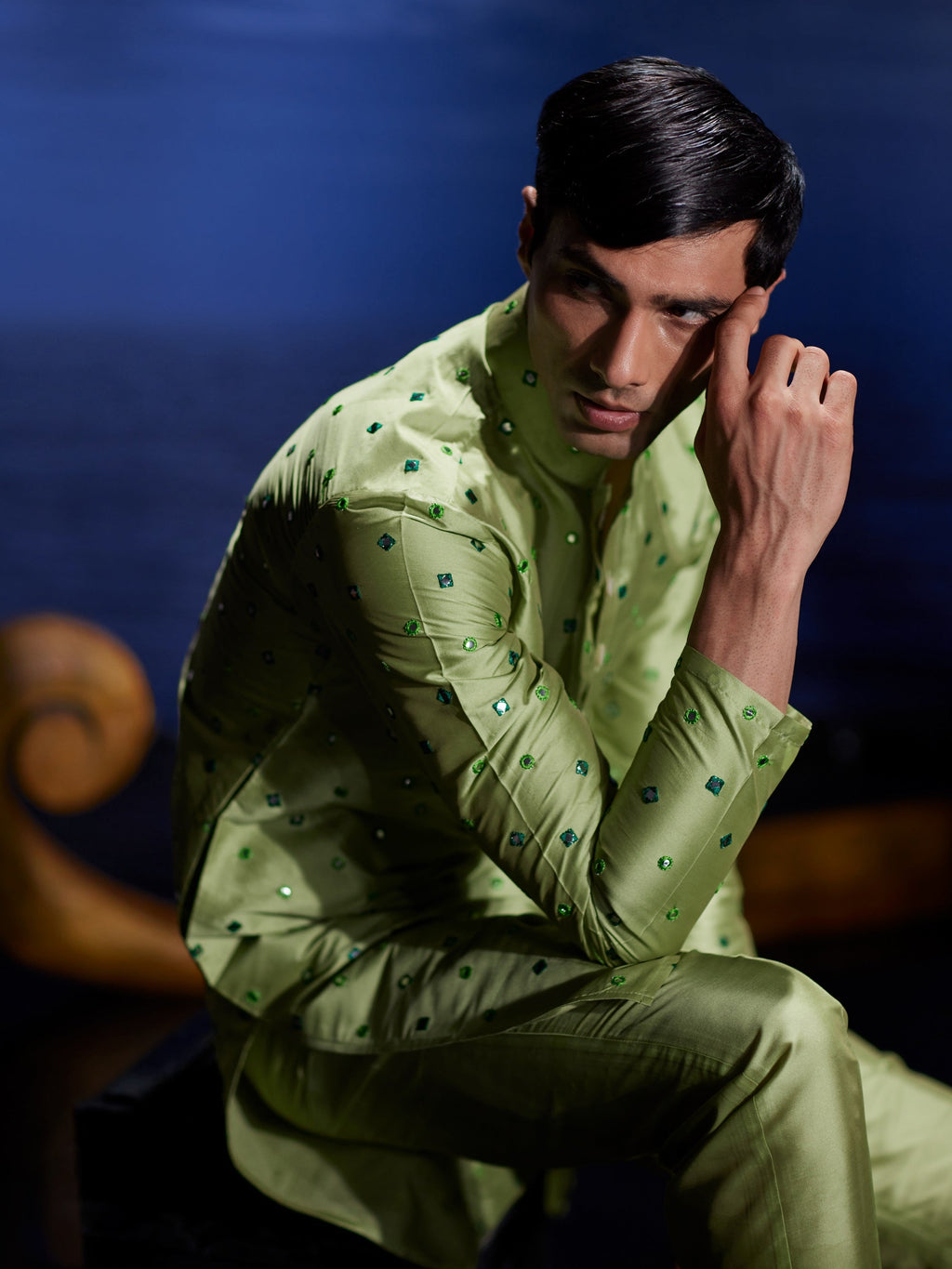 Gehriyan - Mirror Silk Kurta Set