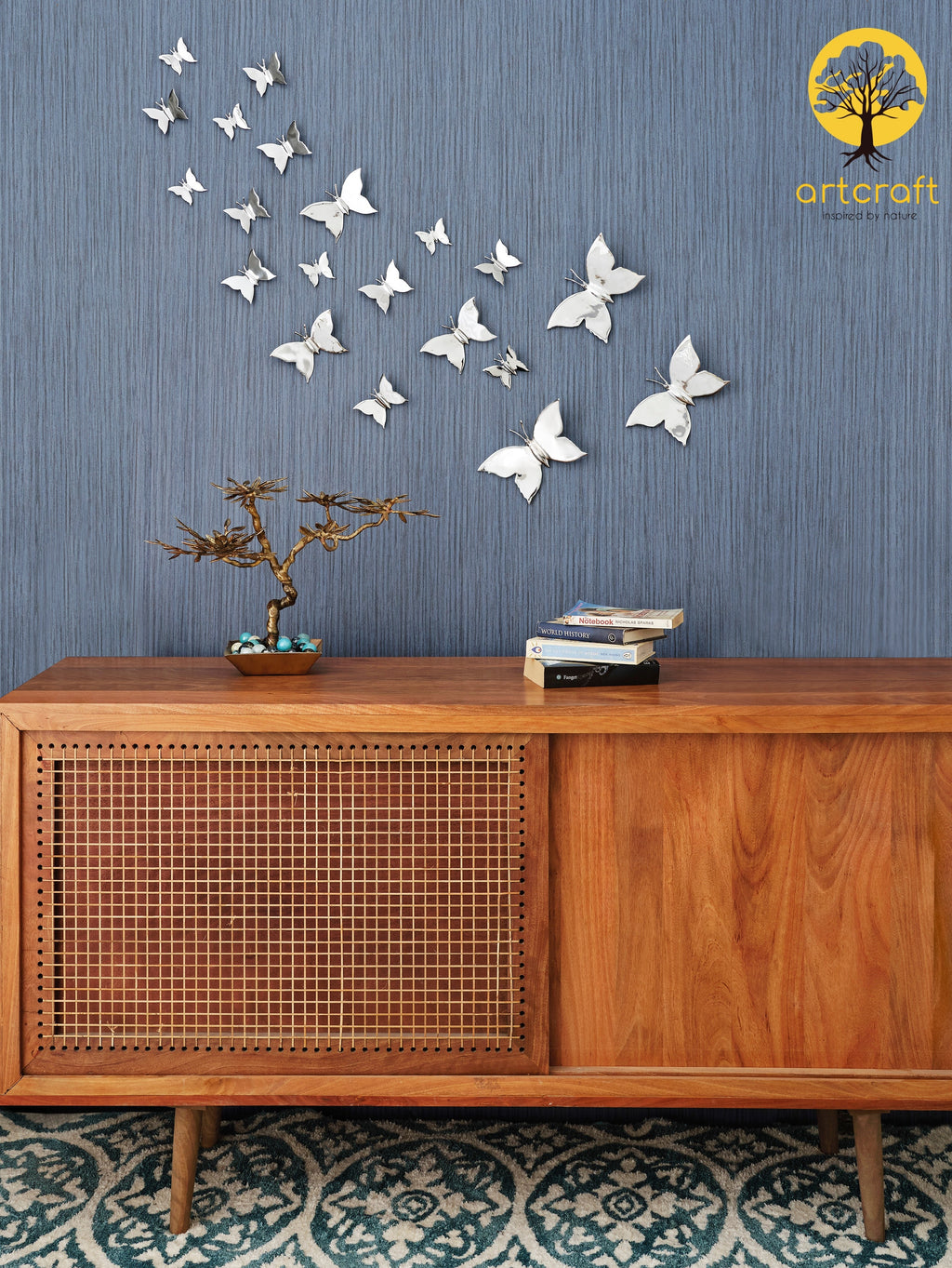 Chrome Butterfly Wall Decor
