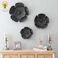 Black Viola Wall Flower Decor - 100% Made From Brass
