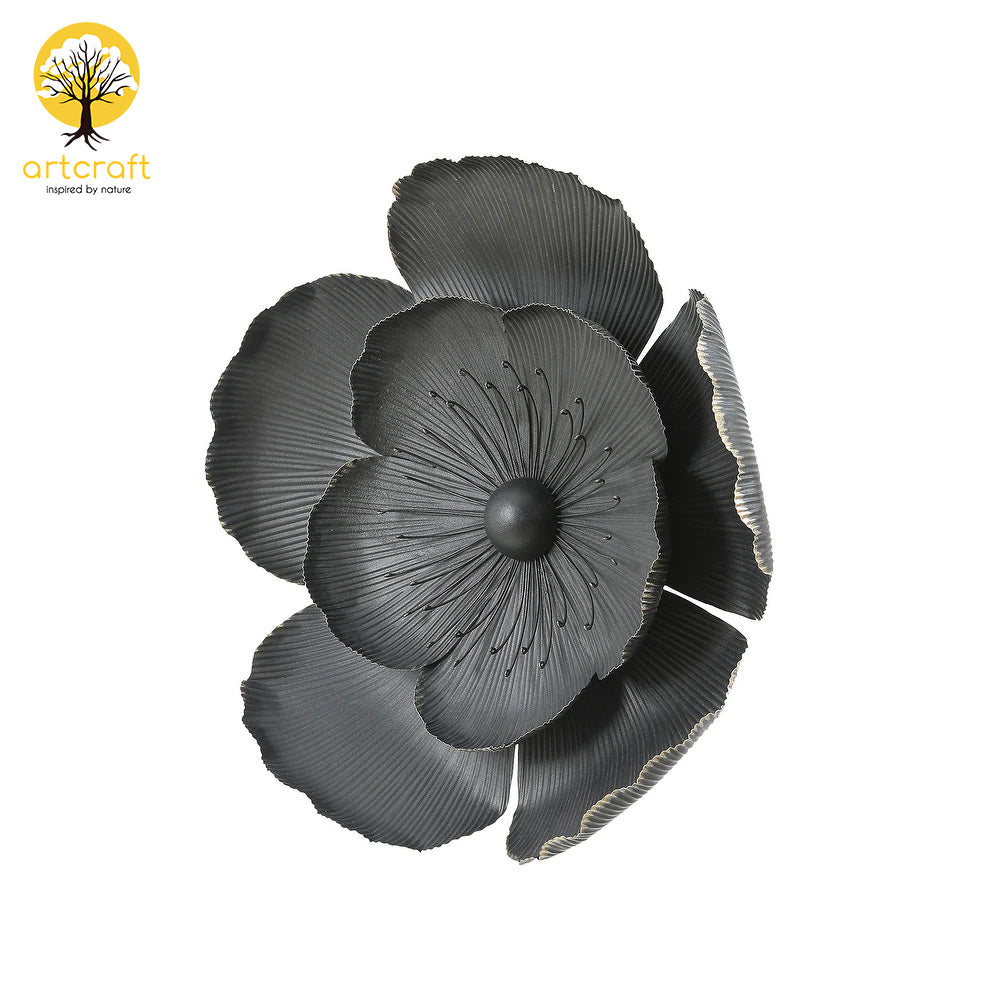 Black Viola Wall Flower Decor - 100% Made From Brass